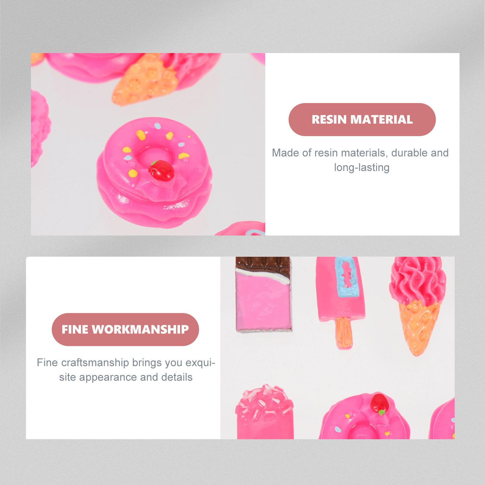 Resin Art Case - ชุดเครื่องประดับรูปอาหารจิ๋วทำจากเรซินสไตล์คาวาอิ 30 ชิ้น สำหรับตกแต่งเคสโทรศัพท์, งานศิลปะบนเล็บ และงานประดิษฐ์