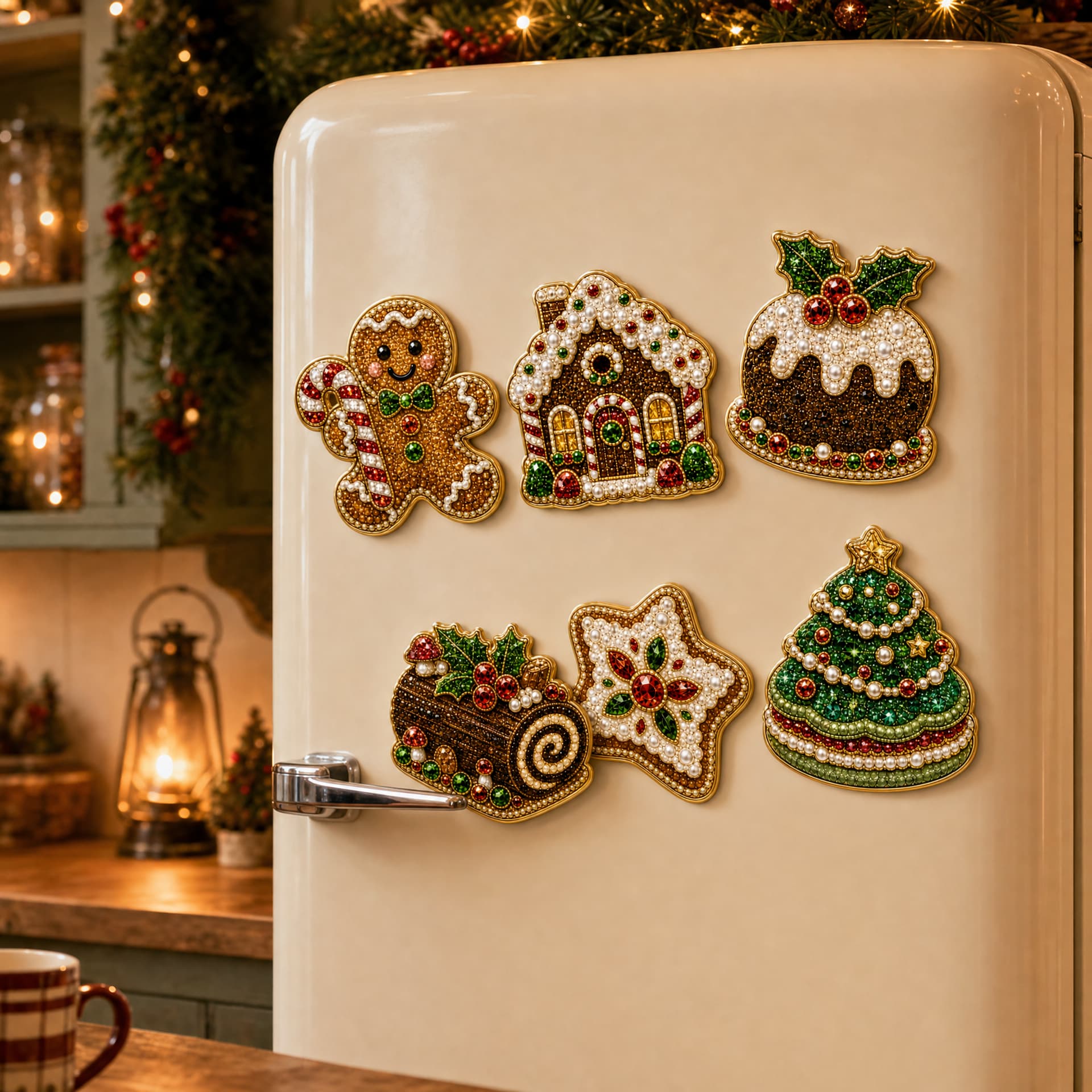 ชุดแม่เหล็กติดตู้เย็นภาพวาดเพช - Resin Art Work บทวิจารณ์และราคา