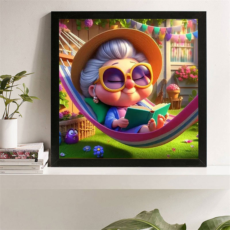 ภาพวาดเพชรไร้กรอบ ลายคุณยาย ภา - Resin Art Wallpaper บทวิจารณ์และราคา